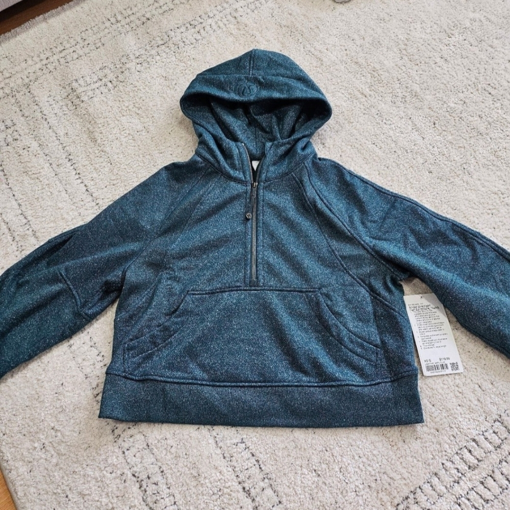 SOLD!! Lululemon Scuba Half Zip (storm teal/silver) - Picture 2 of 4